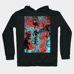 Crimson Cavern - Acrylic Paint Pour Hoodie